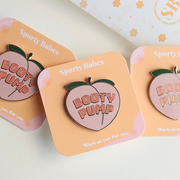 Booty Pump Pin, Hard Enamel Pin, Crossfit Gift, Gym Bag Accessories, Fitness Gift, Cute Enamel Pin, Fitness Gifts for her,  Sport Gifts