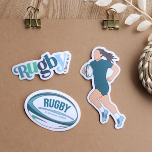 Stickers rubis, Stickers rubis filles, cadeau rugby, amateurs de rugby, cadeau entraîneur de rugby, ballon de rugby, stickers sport, cadeaux sport