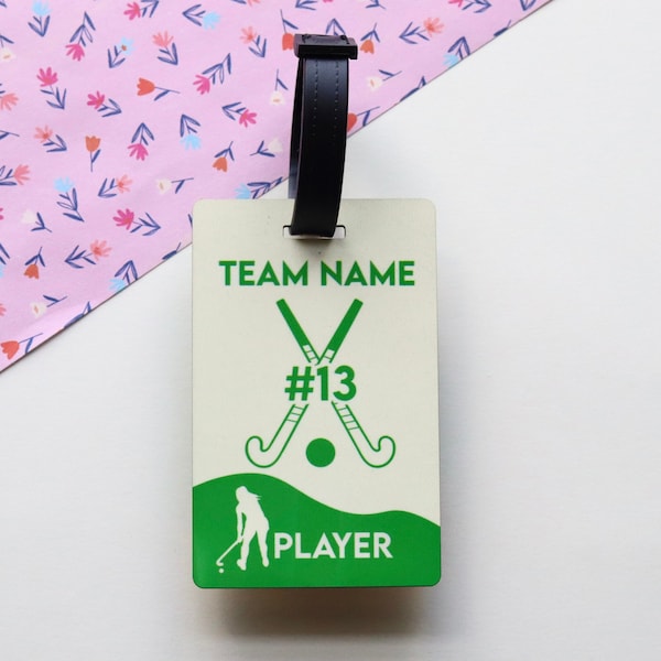 Personalized Field Hockey Tag, Field Hockey bag tag, Field Hockey team gift, Personalized Field Hockey gift, Girls Field Hockey Gift