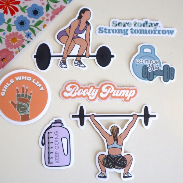 Fitness stickers, Workout Stickers, Crossfit Stickers, Gym Stickers, Gym Gifts, Gym Coach Gifts, Sport Gifts, Waterbottle Stickers