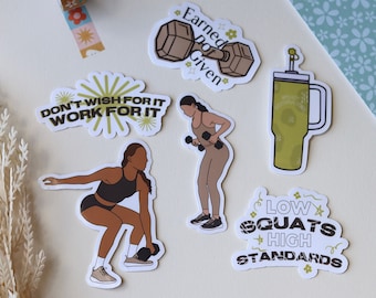Fitness stickers, Workout Stickers, Crossfit Stickers, Gym Stickers, Gym Gifts, Gym Coach Gifts, Sport Gifts, Waterbottle Stickers