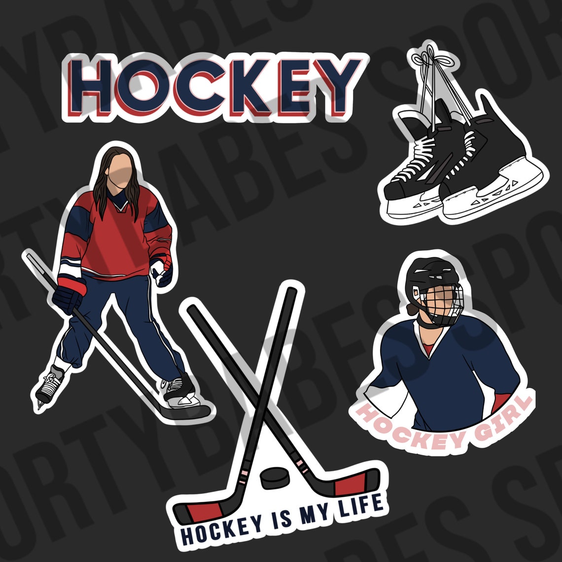 Ice Hockey Stickers Girl Hockey Ice Hockey Decal Hockey | Etsy