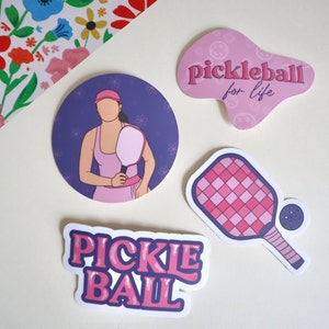 Adesivos de Pickleball | Meninas de pickleball | Arte esportiva com bola de picles | Presentes de Pickleball | Presentes para treinador de Pickleball | Adesivos esportivos | Presentes esportivos
