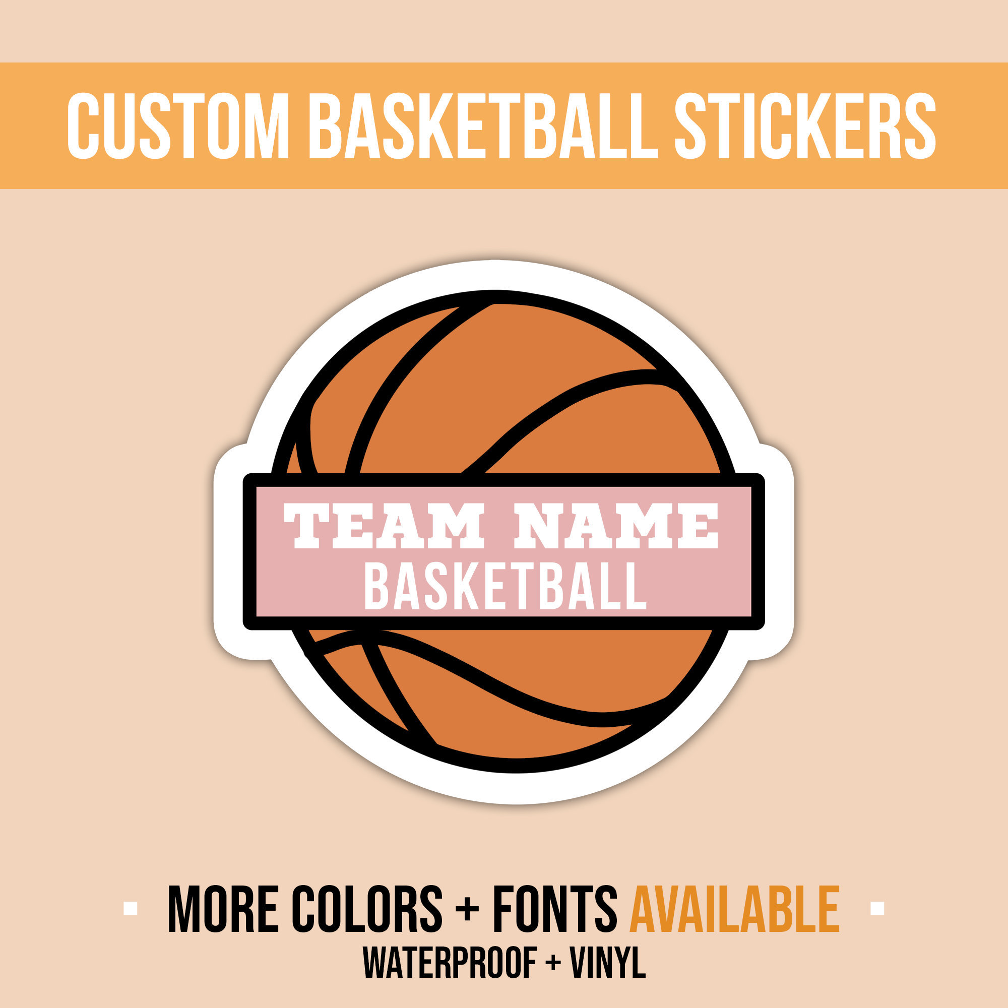 Custom Basketball Sticker | Custom Sport Sticker | Basketball Stickers ...