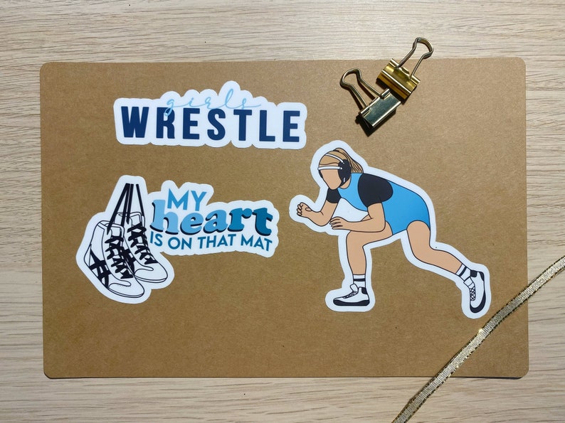 Wrestling Stickers Girls Wrestling Sport Sticker Pack Etsy