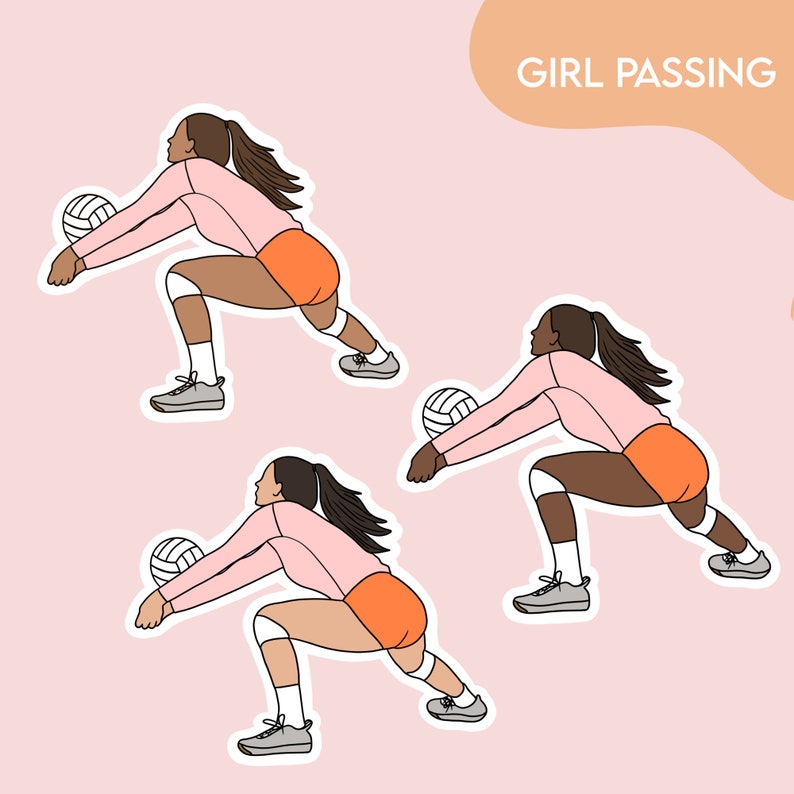 Volleyball Sticker Setter Libero Hitter Volleyball Team Etsy