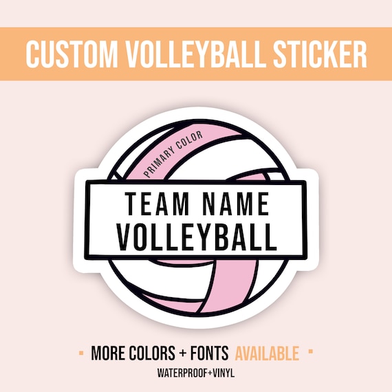 Custom Volleyball Stickers Custom Sport Sticker Volleyball Etsy