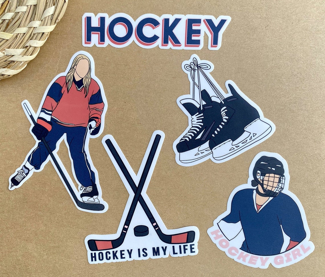 Ice Hockey Stickers Girl Hockey Ice Hockey Decal Hockey Etsy