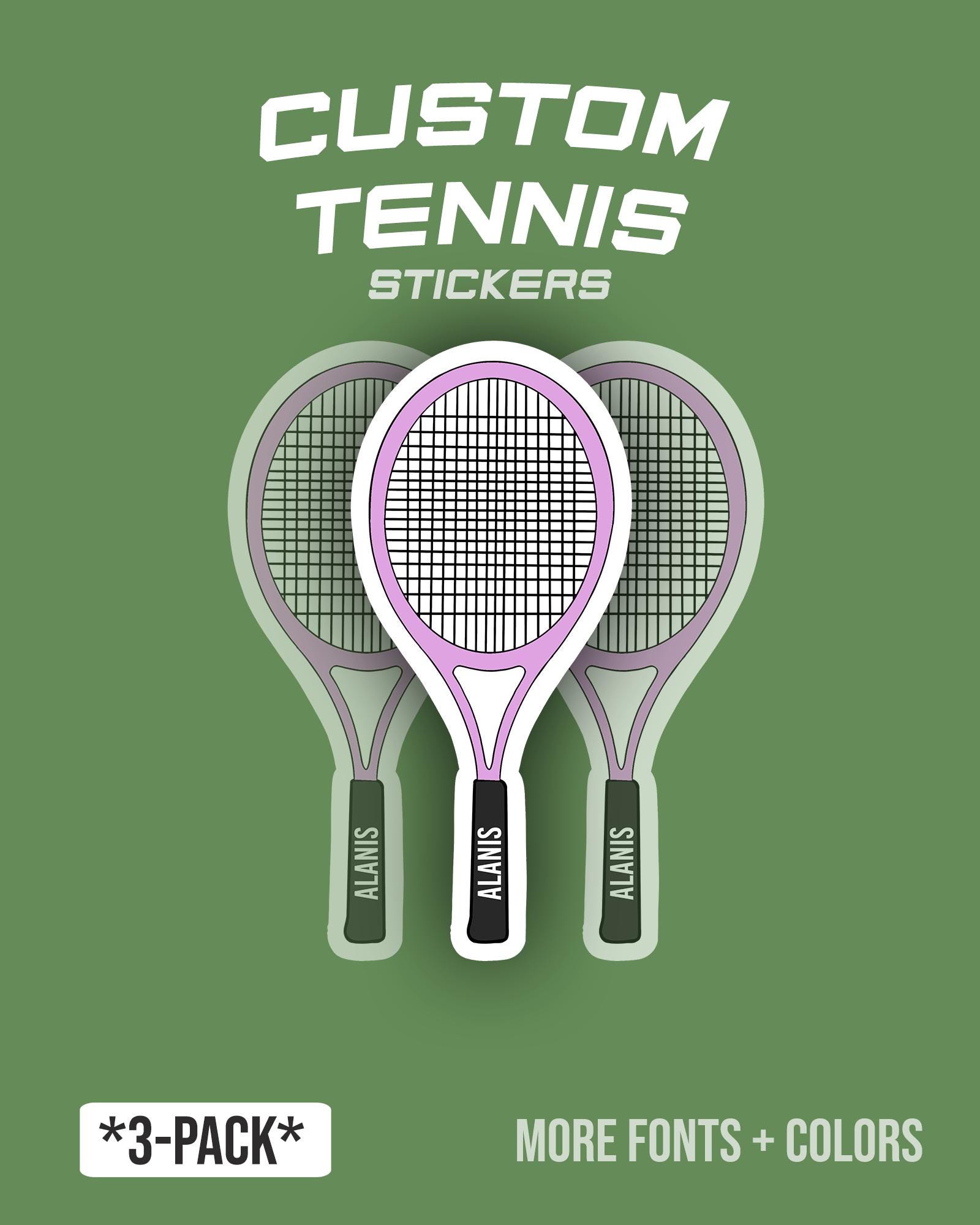Tennis Racket Digital Stickers Custom Tennis Sticker | Custom Sport Sticker | Tennis Stickers | Team ...