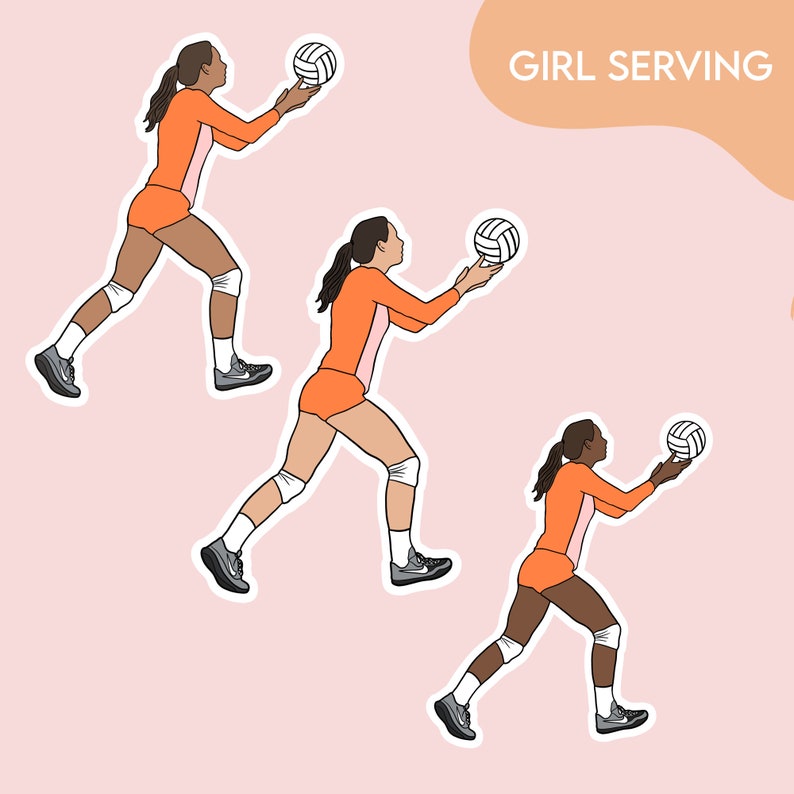 Volleyball Sticker Setter Libero Hitter Volleyball Team Etsy