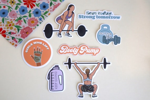Fitness stickers, Workout Stickers, Crossfit Stickers, Gym Stickers, Gym Gifts, Gym Coach Gifts, Sport Gifts, Waterbottle Stickers