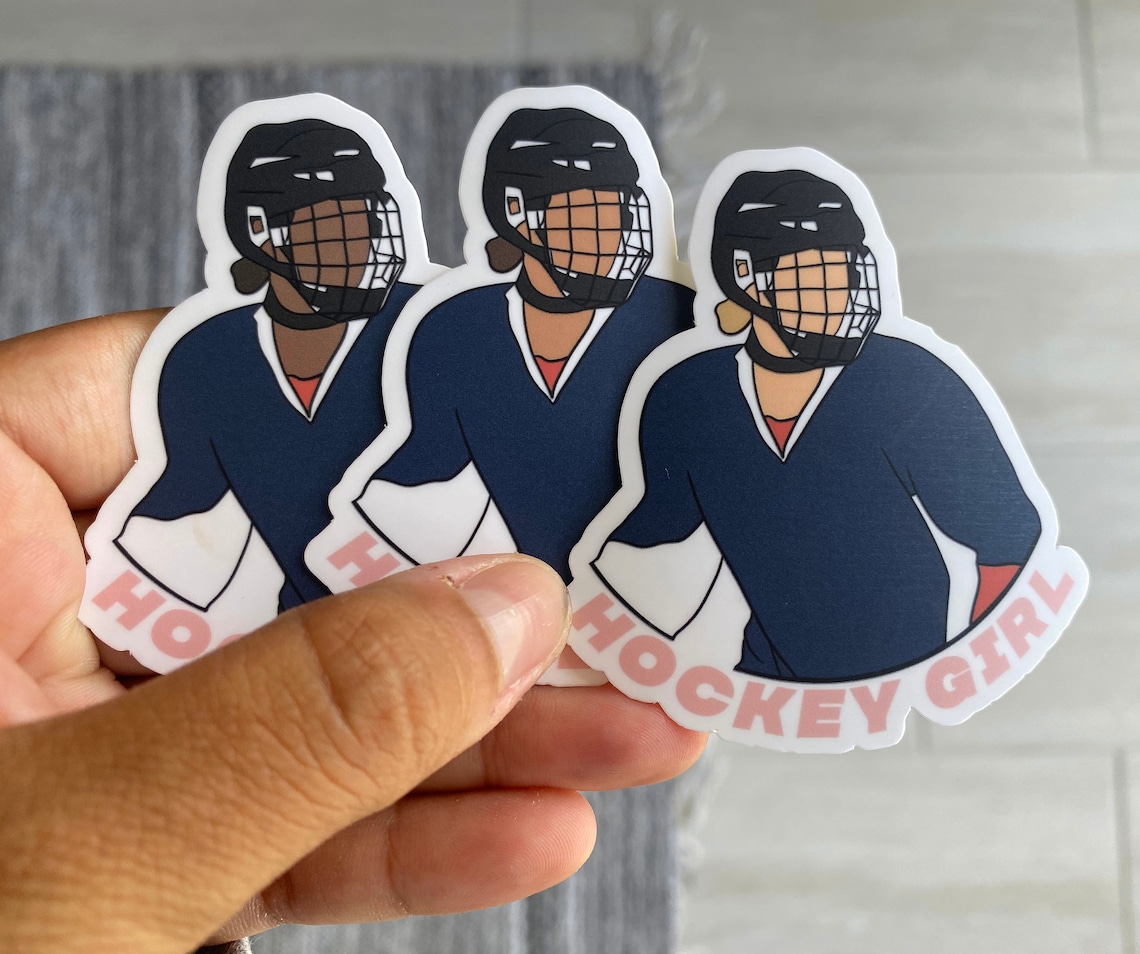 Ice Hockey Stickers Girl Hockey Ice Hockey Decal Hockey Etsy