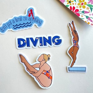Duiken| Duikstickers voor meisjes | Duikteam | Duikcadeaus| Duikcoach | Sportstickers | Sportcadeaus | Waterflesstickers