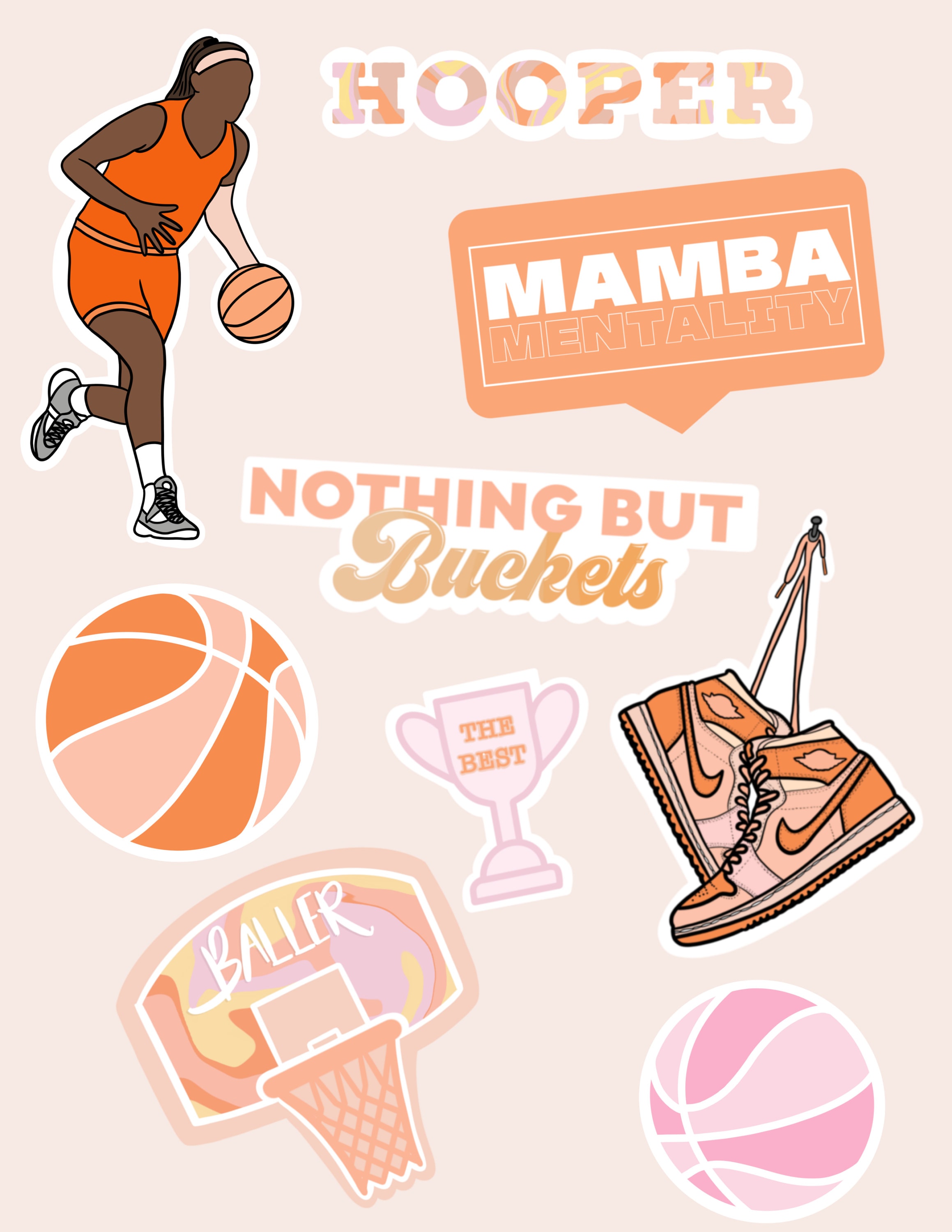 Basketball Stickers Girl Basketball Stickers Planner - Etsy