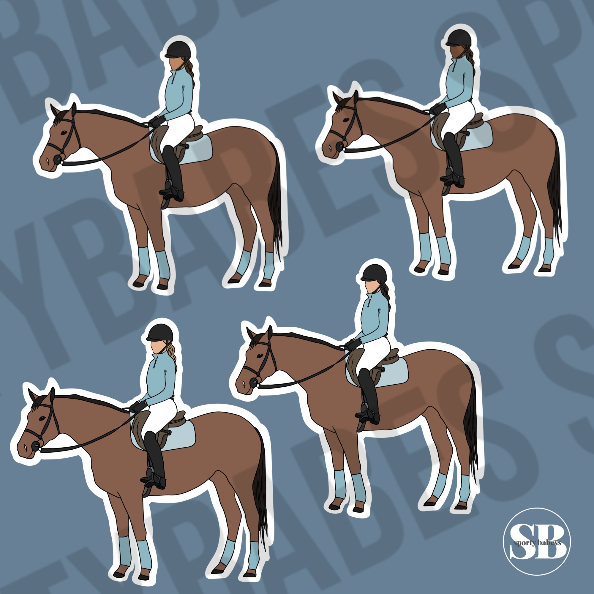 Equestrian Stickers Horse Sticker Pack Waterproof Vinyl Etsy
