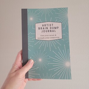 Artist Brain Dump Journal - Free Your Mind & Unleash Your Creativity in Green Starburst Pattern image 2