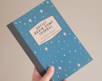 Artist Brain Dump Journal - Free Your Mind & Unleash Your Creativity in Teal Star Pattern