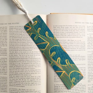 Hand Painted Bookmark, Bookmark with Tassel, Art Bookmark, Tropical Bookmark, One of a Kind Art Bookmark