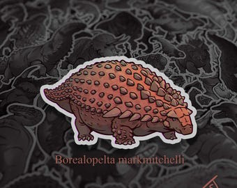 Cretaceous Chonkers - Chonky Borealopelta, Die Cut, Hand Cut, Vinyl, Dinosaur Stickers