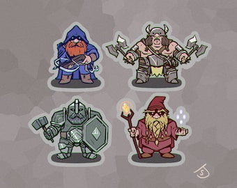 Dwarf Crew Sticker Set - Dye Cut Vinyl Stickers Original Art