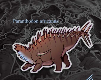 Cretaceous Chonkers - Paranthodon, Stegosaur Original Art, Die Cut Vinyl Dinosaur Stickers, Paleoart Sticker
