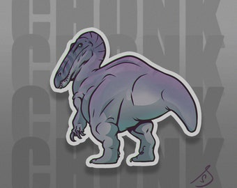 Cretaceous Chonkers - Suchomimus, Die Cut, Hand Cut, Vinyl, Dinosaur Stickers