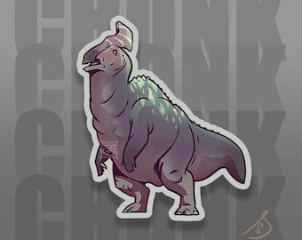 Cretaceous Chonkers - Olorotitan, Hadrosaurs, Original Art, Die Cut, Vinyl Chonky Dinosaur Sticker, Paleoart Stickers