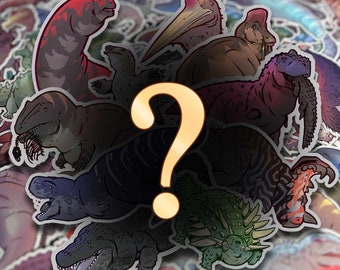 Cretaceous Chonkers - Mystery Box Sticker Bundle, 10 Original Artwork Die Cut Vinyl Dinosaur Stickers Cretaceous Animals, Paleoart Stickers