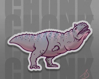 Cretaceous Chonker - Majungasaurus, Original Artwork, Die Cut, Hand Cut, Dinosaur Stickers