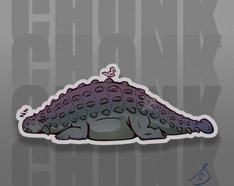 Cretaceous Chonkers - Talarurus, Die Cut, Hand Cut, Vinyl, Dinosaur Stickers