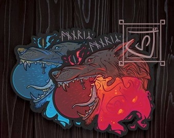 Fenrir Sticker, Norse Viking Themed Dye Cut Stickers, Norse Mythology, Original Artwork Sticker, Wolf Sticker