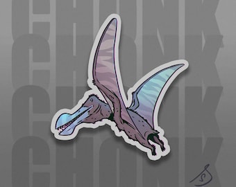 Cretaceous Chonkers - Tropeognathus, Original Art, Die Cut, Hand, Cut Art, Vinyl, Dinosaur Stickers