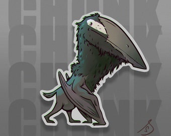 Cretaceous Chonkers - Hatzegopteryx Chonky Pterosaurs Arte originale, adesivi in vinile fustellati per dinosauri, adesivo paleoart