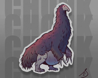 Cretaceous Chonkers - Therizinosaurus, Original Art, Die Cut, Hand Cut, Vinyl, Dinosaur Stickers