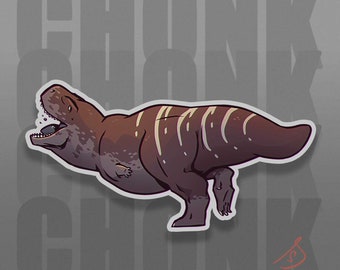 Cretaceous Chonker - Pycnonemosaurus, Original Artwork, Die Cut, Dinosaur Stickers