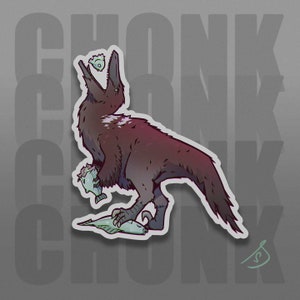 Cretaceous Chonkers - Austroraptor, Chonky Raptors, Die Cut, Hand Cut, Vinyl, Dinosaur Stickers, Paleoart Sticker