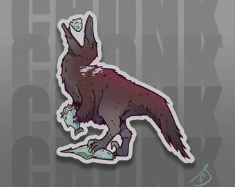 Cretaceous Chonkers - Austroraptor, Chonky Raptors, Die Cut, Hand Cut, Vinyl, Dinosaur Stickers, Paleoart Sticker