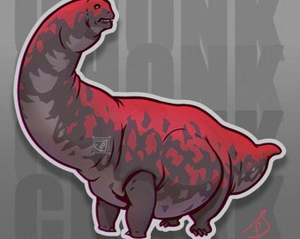 Cretaceous Chonkers - Dreadnaughtus,  Titanosaurian Sauropod Die Cut, Original Artwork Vinyl, Paleoart Sticker