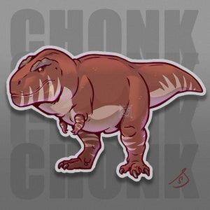 Chonky Tyrannosaurs Rex Sticker, Chonky Trex