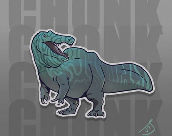 Cretaceous Chonker - Irritator, Original Artwork, Die Cut, Hand Cut, Dinosaur Stickers