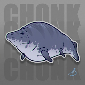 Cretaceous Chonkers - Mosasaurus, Original Art, Die Cut, Hand Cut, Vinyl Stickers