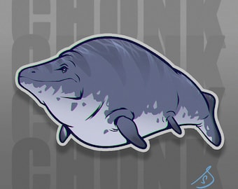 Cretaceous Chonkers - Mosasaurus, Original Art, Die Cut, Hand Cut, Vinyl Stickers