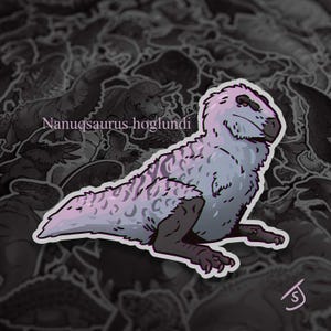 Cretaceous Chonker - Nanuqsaurus, Original Artwork, Die Cut, Hand Cut, Dinosaur Stickers
