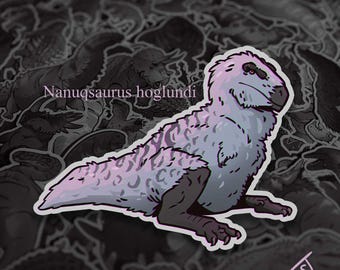 Cretaceous Chonker - Nanuqsaurus, Original Artwork, Die Cut, Hand Cut, Dinosaur Stickers