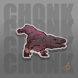 Cretaceous Chonkers - Utahraptor raptor stickers, Chonky Raptors, Die Cut Vinyl, Dinosaur Art Paleoart Sticker
