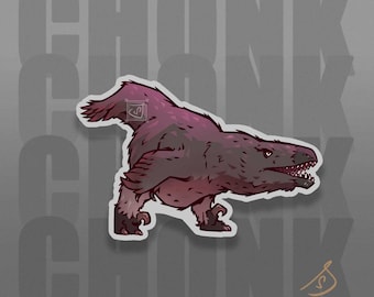 Cretaceous Chonkers - Utahraptor raptor stickers, Chonky Raptors, Die Cut Vinyl, Dinosaur Art Paleoart Sticker