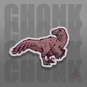 Cretaceous Chonkers - Deinonychus, Original Art, Die Cut, Hand Cut, Vinyl Stickers