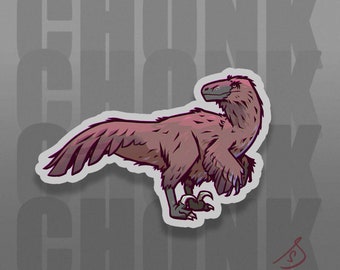 Cretaceous Chonkers - Deinonychus, Original Art, Die Cut, Hand Cut, Vinyl Stickers