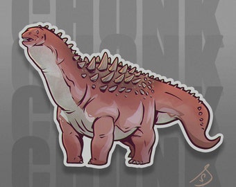 Cretaceous Chonkers - Ampelosaurus, Original Art, Die Cut, Hand Cut, Vinyl Stickers