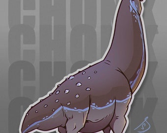 Cretaceous Chonkers - Patagotita, Titanosaurian Sauropod Die Cut, Original Artwork, Vinyl, Sticker